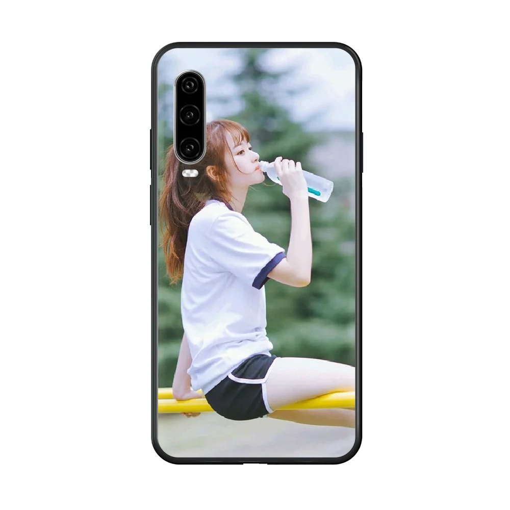

girl youth Beautiful Phone case For Huawei P 30 10 20 40 Lite Smart Z Pro 2019 black Etui silicone shell soft waterproof trend