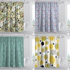 Небольшая занавеска для душа с цветочным рисунком, 100% полиэстер, небольшая занавеска для душа, комплект для ванной комнаты, водонепроницаемая Экологически чистая занавеска для душа