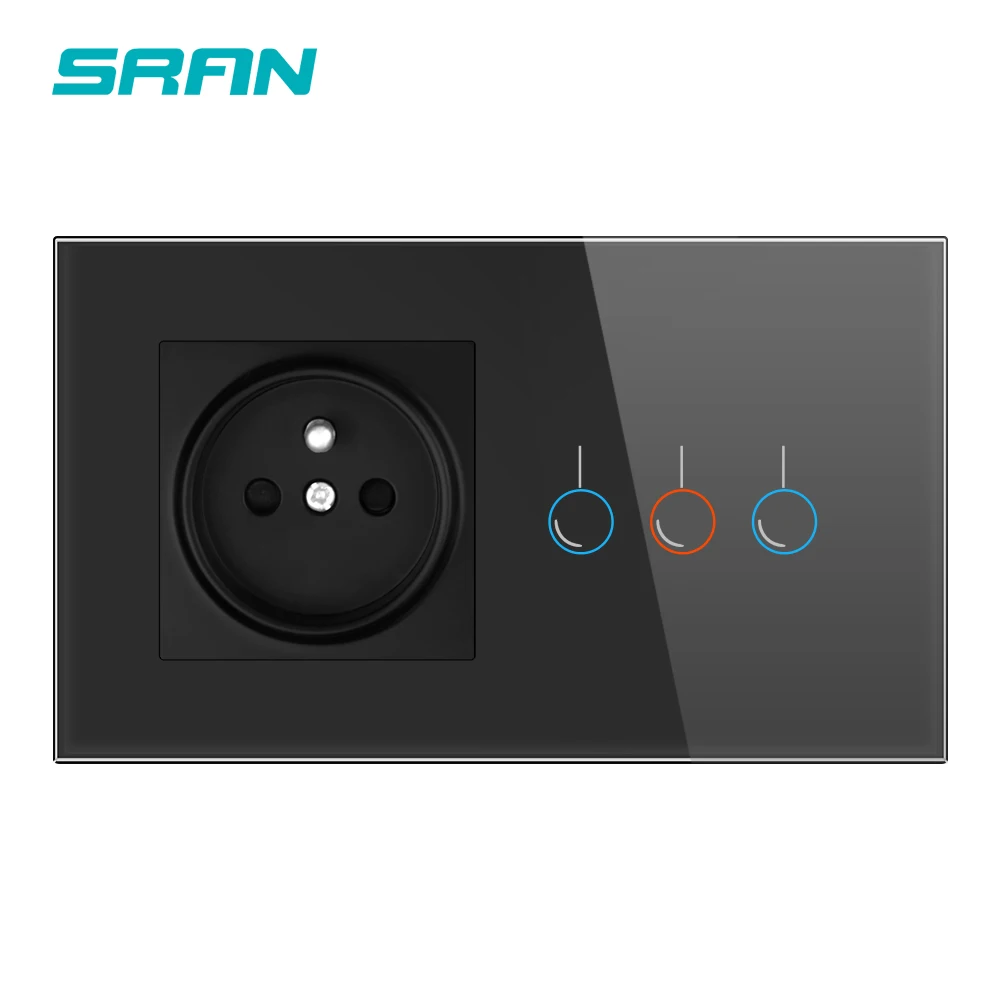 Выключатель сенсорный настенный с высветильник елем 110-250 В 16 А 146*86 | Обустройство