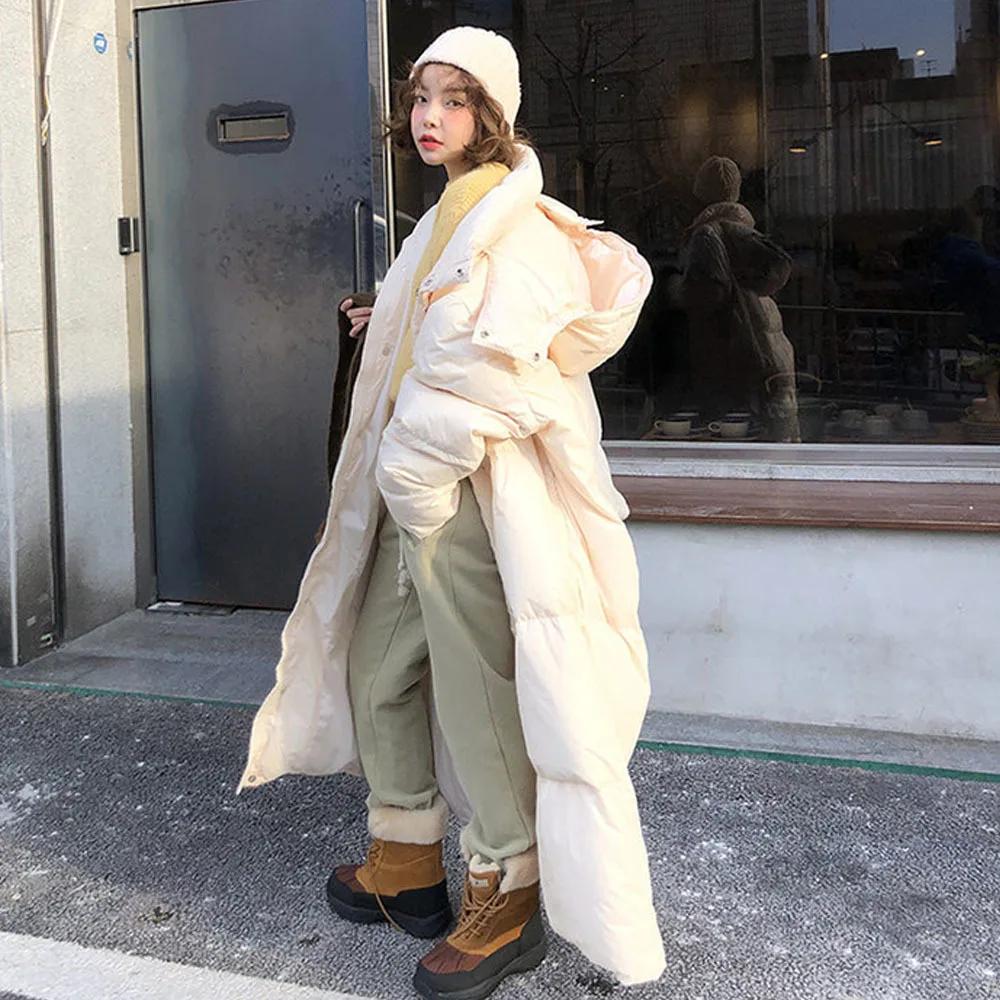 Толстая зимняя куртка-пуховик с капюшоном Женская парка модная теплая верхняя