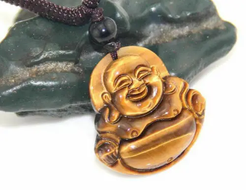 Подвеска из натурального желтого тигрового глаза Смеющийся кулон Будды Maitreya