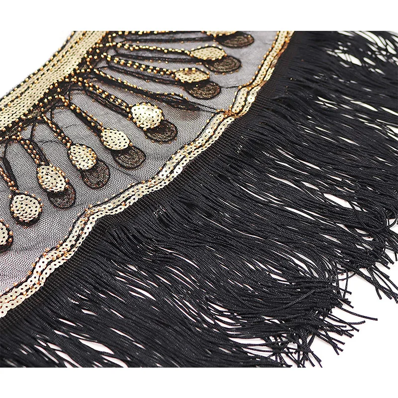 Женская сетчатая Свадебная накидка 1920s с блестками вечерняя шаль ревом расшитая