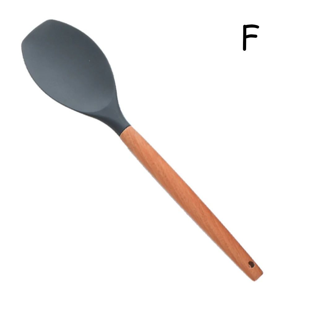 scratch shovel Не токсичные ручки из бамбука инструмент для приготовления пищи антипригарная кухонная посуда кухонный инструмент силиконовая лопаточка термостойкая суповая ложка 1 шт - Цвет: scratch shovel
