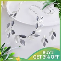 meicem 2021 womens chains collares necklace enamel leaf necklaces for women wedding jewelry girls party choker friend gift