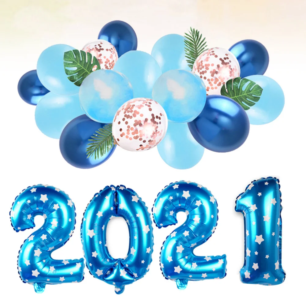 1 Набор 32 дюймов 2021 количество Алюминиевая Фольга Воздушный шар латексный