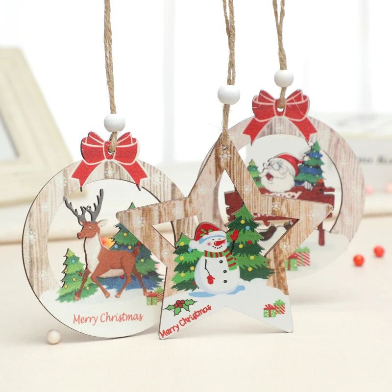

Рождественские деревянные подвески, украшение для рождественской елки для дома, новый год, Рождество, Рождественская вечеринка