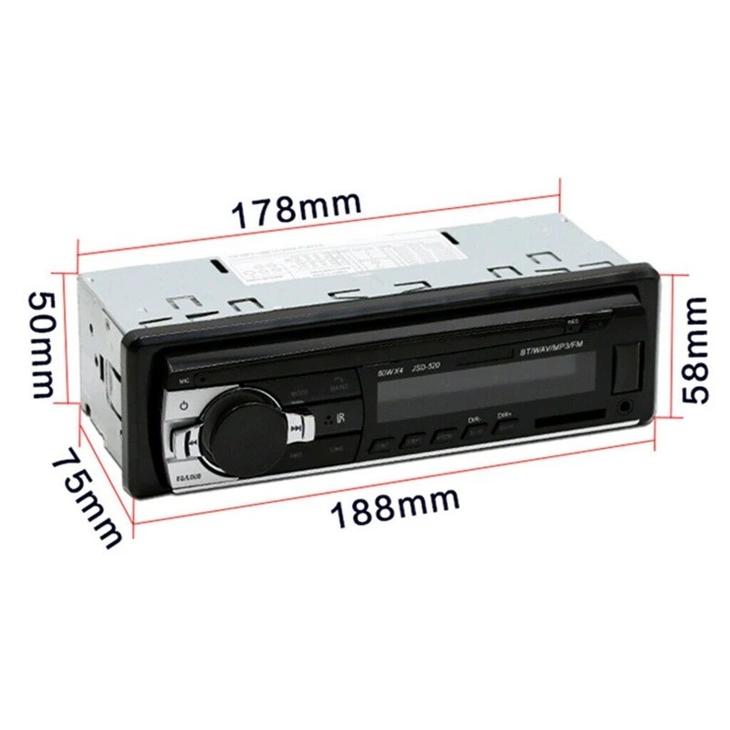 

Bluetooth Autoradio Car Stereo Radio FM Aux Input Receiver SD USB 12V In-Dash 1 Din Car MP3 Multimedia Player