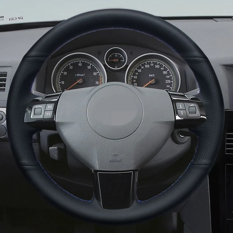 

DIY Black Hige Soft Artificial Leather Car Steering Wheel Cover For Opel Zaflra (B) Signum 2005 Vectra (C) Astra (H) 2004-2009