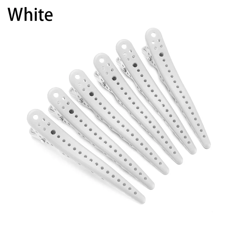 White 6 шт./компл. 6 цветов Аллигатор зажим для волос, парикмахерские ножницы для женщин и девушек, заменитель мужчины Секционирование зажим для парикмахера Pro салон по уходу за волосами Инструменты для укладки волос - Цвет: White