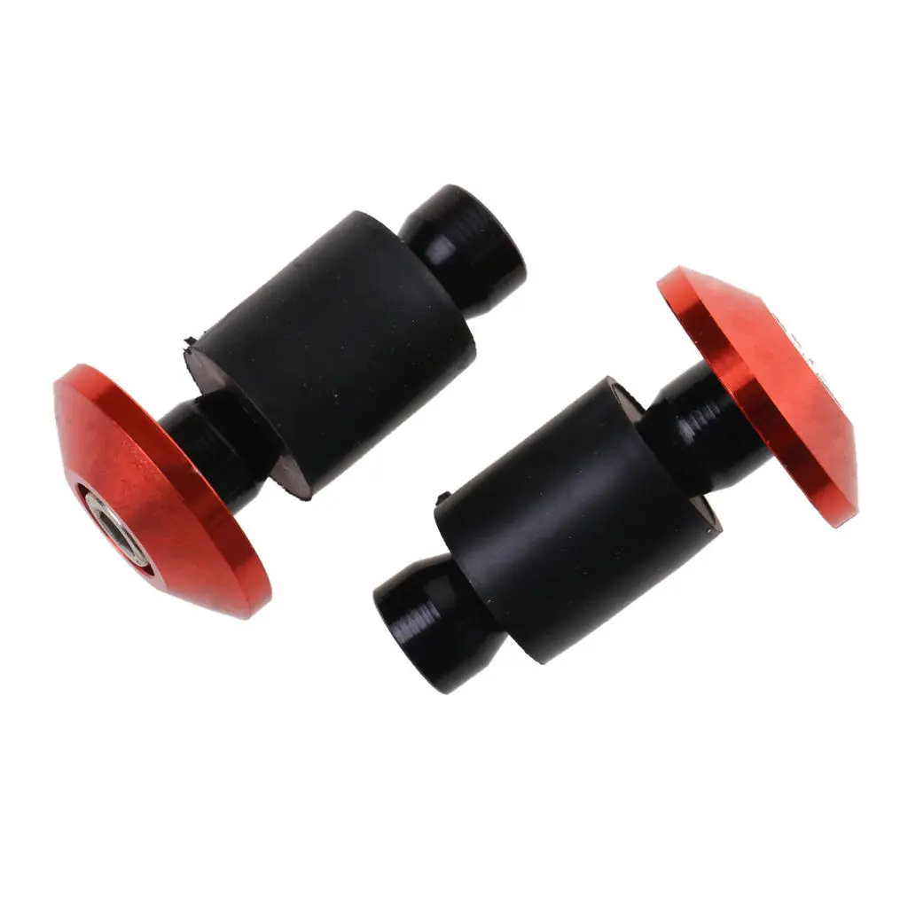 

2x Red Universal CNC Handlebar Grips Bar End Slider Plug for Motorcycle