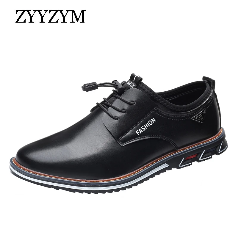 

ZYYZYM 2022 Spring Autumn New Casual Leather Shoes Men Set Feet Black Men Shoes Large Size Eur 38-48