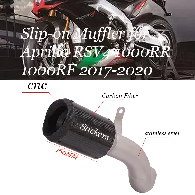 

Slip-on Muffler for Aprilia RSV4 1000RR 1000RF 2017-2020 Motorcycle Carbon Fiber Escape No DB Killer Exhaust Reserve Catalyst