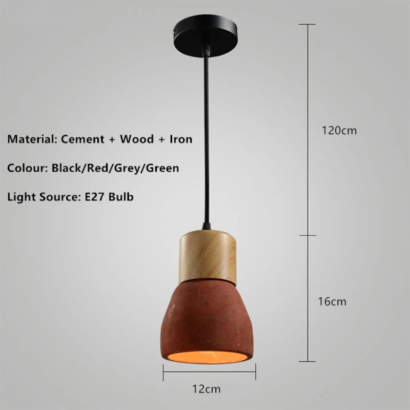 Винтажный мини цементный деревянный светодиодный подвесной светильник s кантри