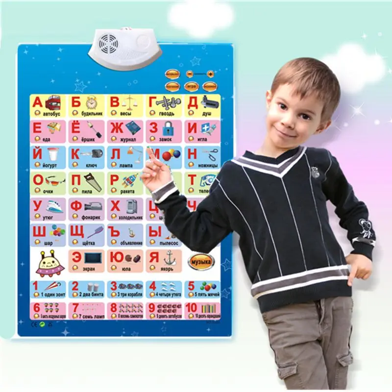 

Russian Music Alphabet Talking Poster Russia kids Education toys Electronic ABC 97BE