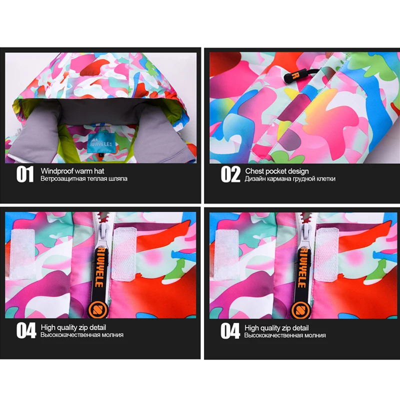 Детский Зимний лыжный костюм ветрозащитный водонепроницаемый детский теплый