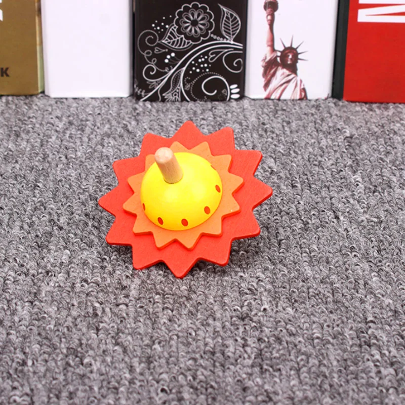 Детские деревянные игрушки цветок вращающийся верх Классические для детей