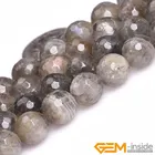 Круглые бусины из натурального камня синего цвета с радужной вспышкой и лабрадоритом для изготовления ювелирных изделий, 15 дюймов, бусины для браслетов DIY, 4 мм, 6 мм