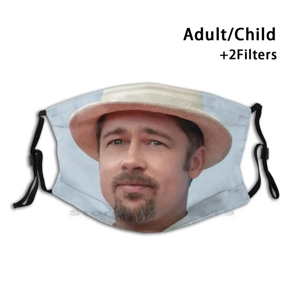 

Brad Pitt Print Reusable Mask Pm2.5 Filter Face Mask Kids Brad Pitt Actor Hollywood