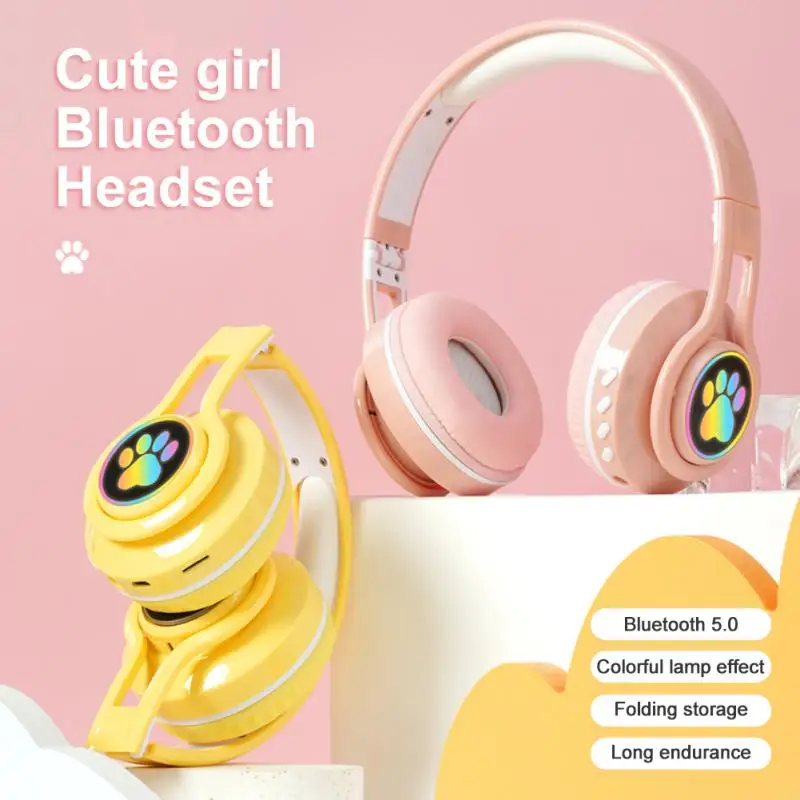 

HY 550G Wireless Cat Claw Luminous Headphones Low Power Consumption Bluetooth 5.0 Gaming Headsets Cute Girls Christmas Gifts