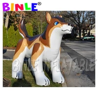 free logo popular big brown pvc inflatable wolf 3d inflatable cartoon animal for yard decoration