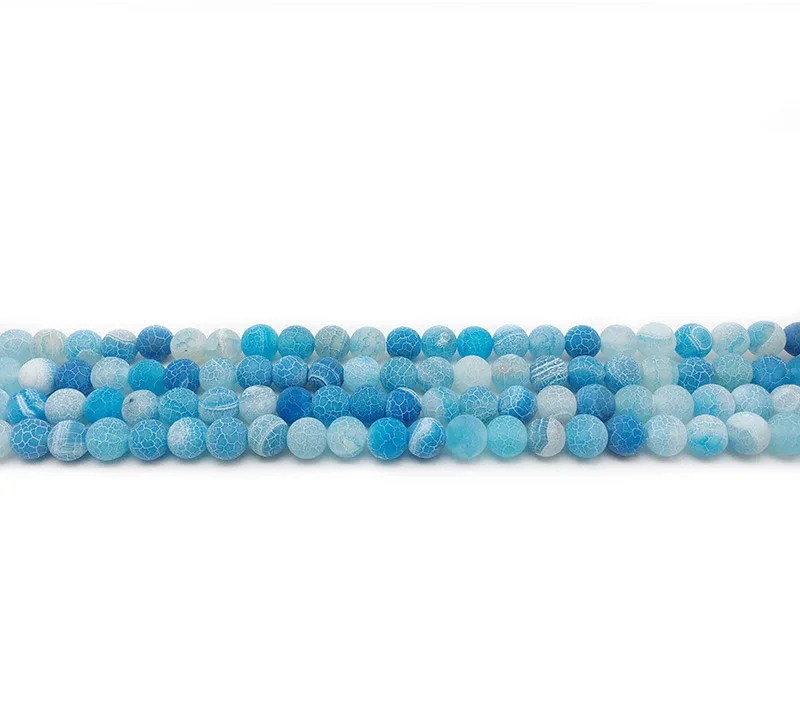 Sky Blue 1 прядь/лот 4 6 8 10 12 мм натуральный камень Мороз Краб Агаты круглый разделитель свободные бусины для самостоятельного изготовления ювелирных изделий ожерелья браслеты - Цвет: Sky Blue