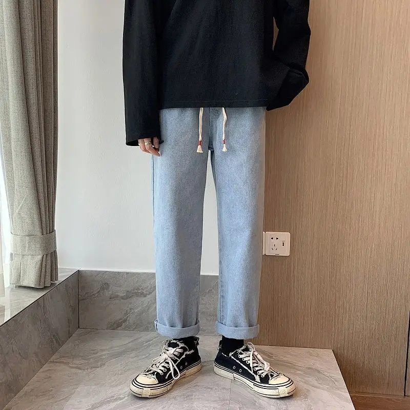 

Japanese Vintage washed straight jeans men's fashion brand loose and versatile casual pants Han banchao