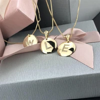 customized necklace for women gold chain with 26 zircon letter name charms pendant