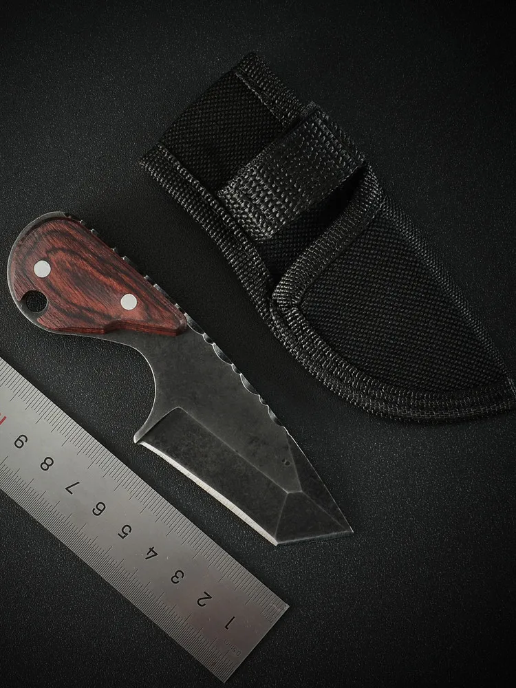 Outdoor Survival Knife 4cr13 stainless Steel Sheath Red Wooden Handle Tactical Military Hunting Camping Hikingknife | Дом и сад
