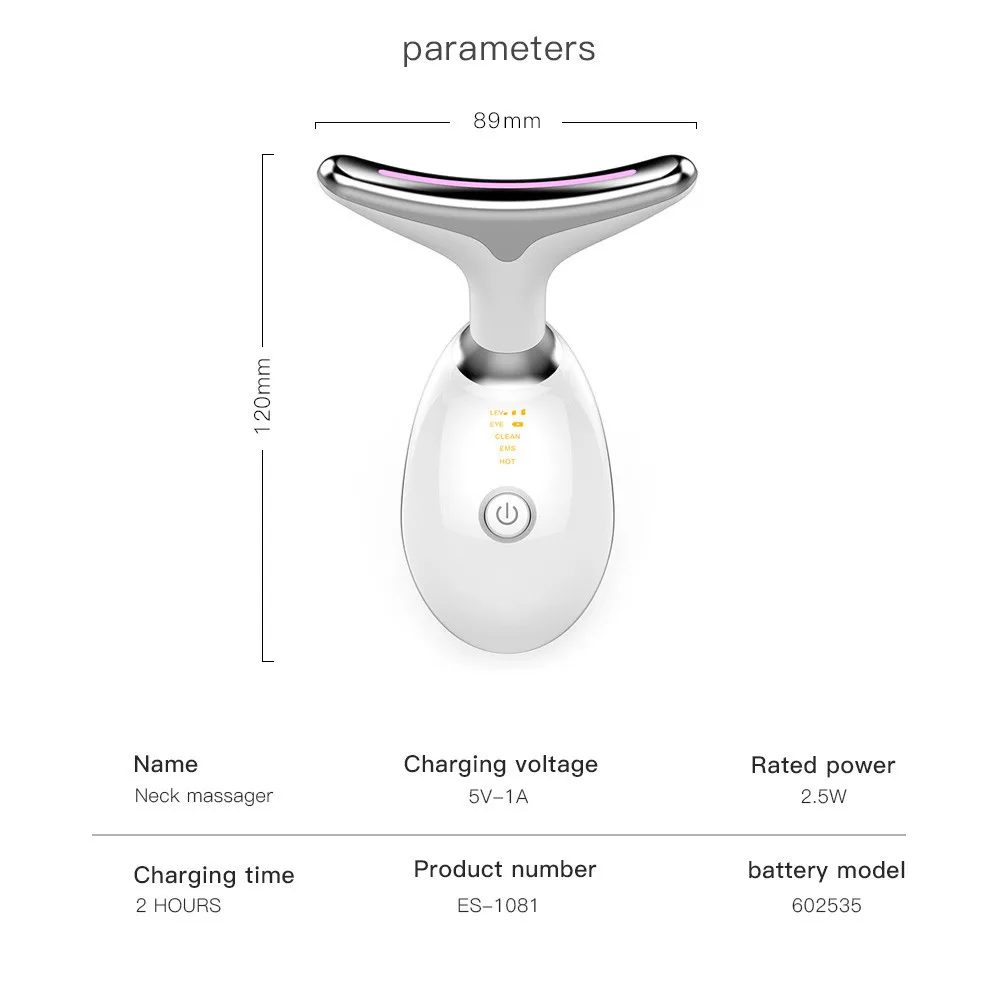 

1 Pc Mini Neck Massager Facial Eye Lifting Wrinkle Removal Photon Therapy Skin Tighten Reduce Double Chin Device Face Lift Tools