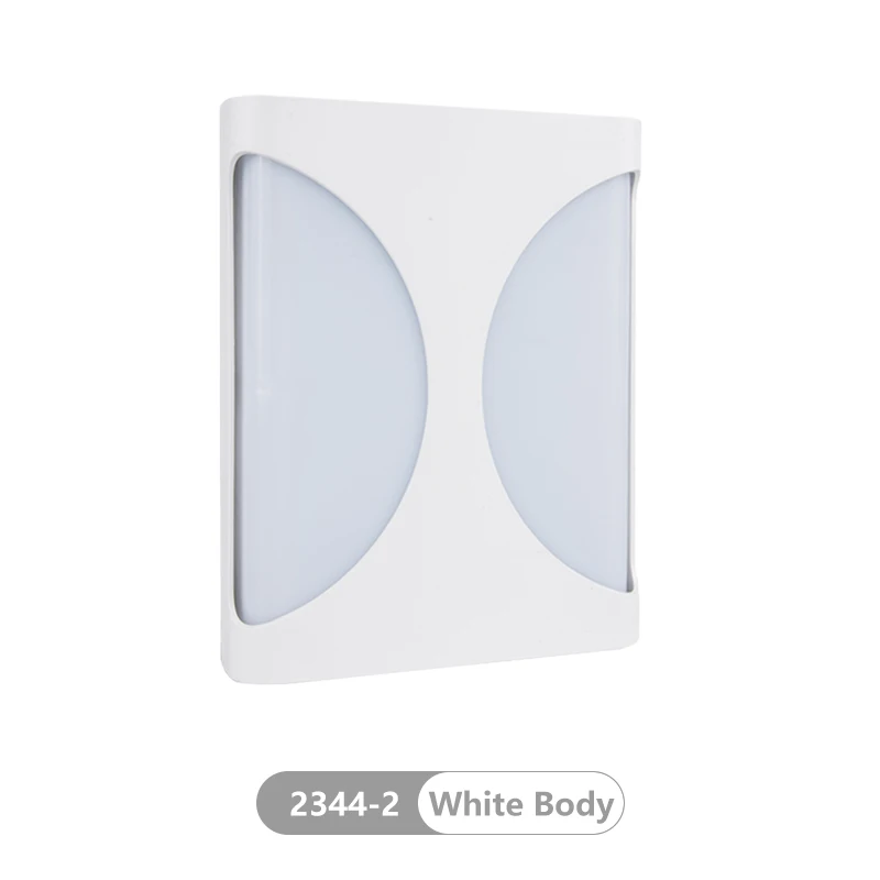 K-2344-2 White Body Крытый открытый светодиодный настенный светильник ing 18 Вт пластиковый водонепроницаемый крыльцо светодиодный настенный светильник садовый светильник прикроватный светильник для ванной комнаты - Испускаемый цвет: K-2344-2 White Body
