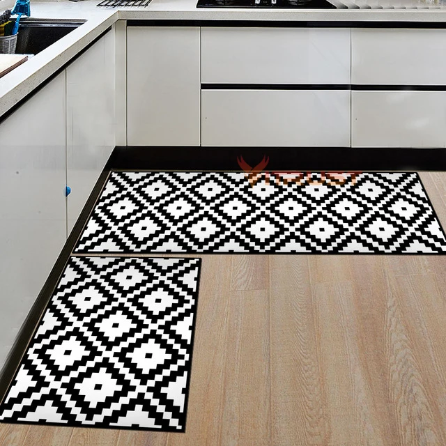 

Modern Kitchen Rug Mat Bathroom Carpet Corridor Entrance Doormat Hallway Balcony Area Rug Washable Non-slip Living Room Bedside