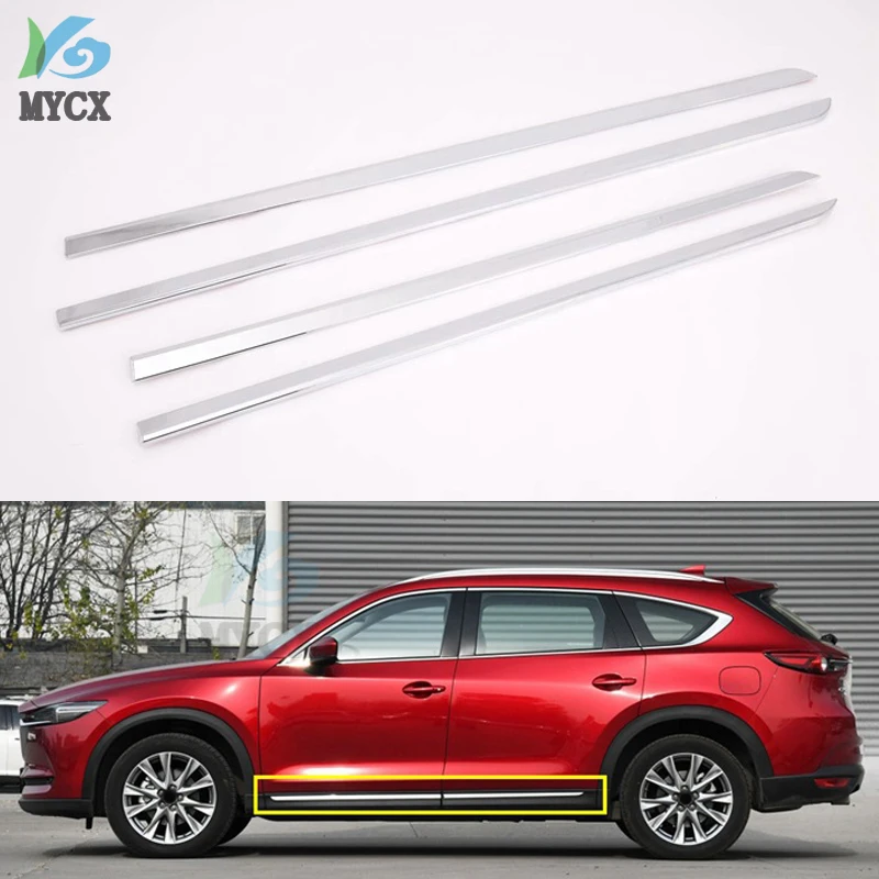 

Аксессуары для боковой двери кузова панели молдинг отделка 4 шт. ABS хром для Mazda CX-8 CX8 2018 2019 2020 Стайлинг автомобиля