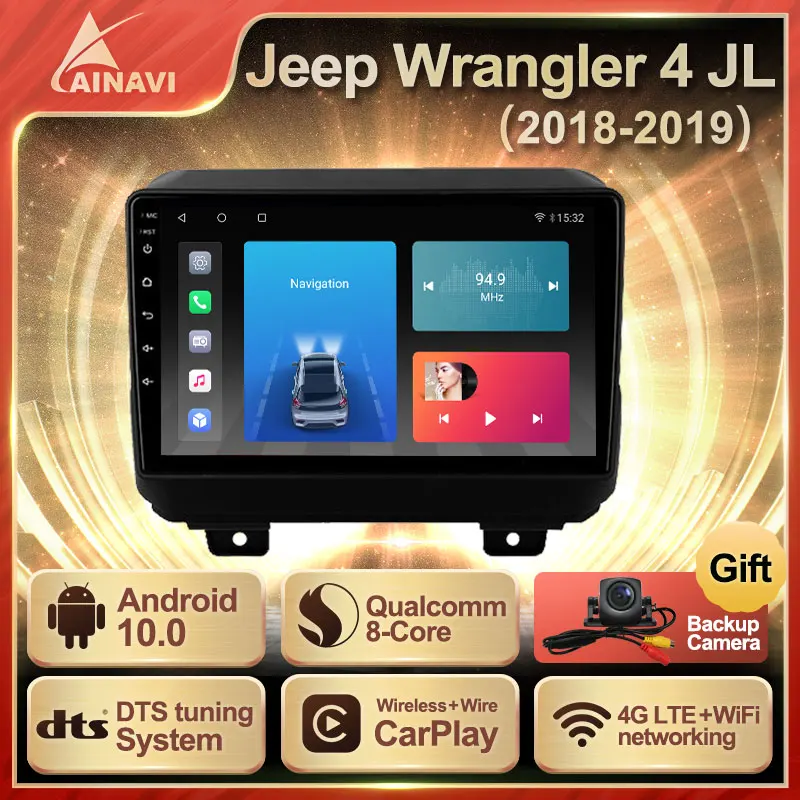 

Car Radio Android 10 QLED Screen For Jeep Wrangler 4 JL 2018-2019 Auto Stereo Multimedia Video Player Navigation Carplay NO 2din