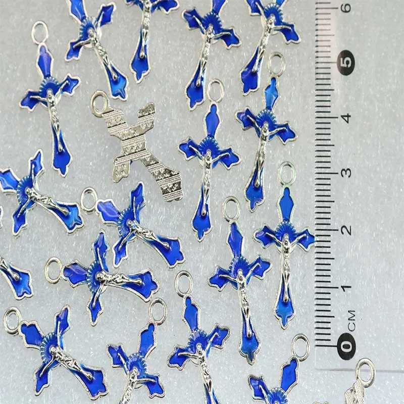 Mini Jesus Christ Cross Ornament Small Pendant St. Benedict Crucifix Pattern Necklace