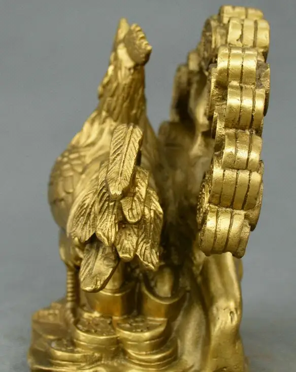 Китайская фэн шуй старый Бронзовый Зодиак Чок юанбао деньги Богатые деревья