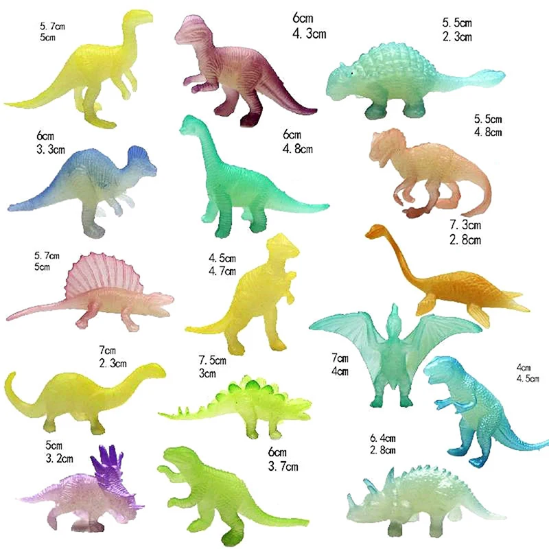 

16pcs/set Luminous Jurassic Noctilucent Dinosaur Toys Glow In The Dark Dinosaurs