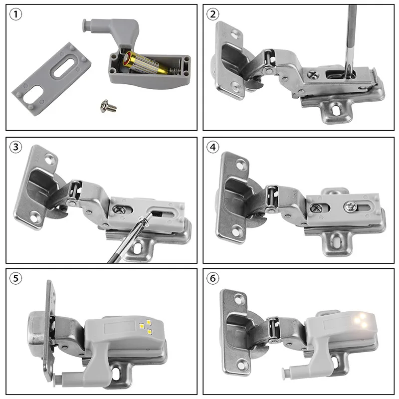 20/10Pcs LED Smart Touch Induction Under Cabinet Light Cupboard Inner Hinge Lamp Sensor Night for Closet Wardrobe | Лампы и освещение