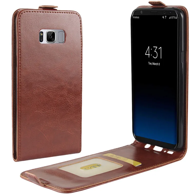 Для Samsung Galaxy S8 чехол оригинальный кожаный защитный для телефона Funda Plus откидные