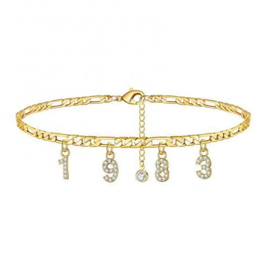 

Hot Sales Adjustable Alloy Anklet Bracelet Jewelry Anniversary Birthday Year 1979-1987