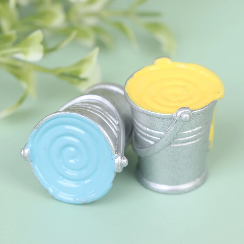 

1PC Dollhouse Miniature Resin Simulation Paint Bucket Model For Dollhouse Decoration New