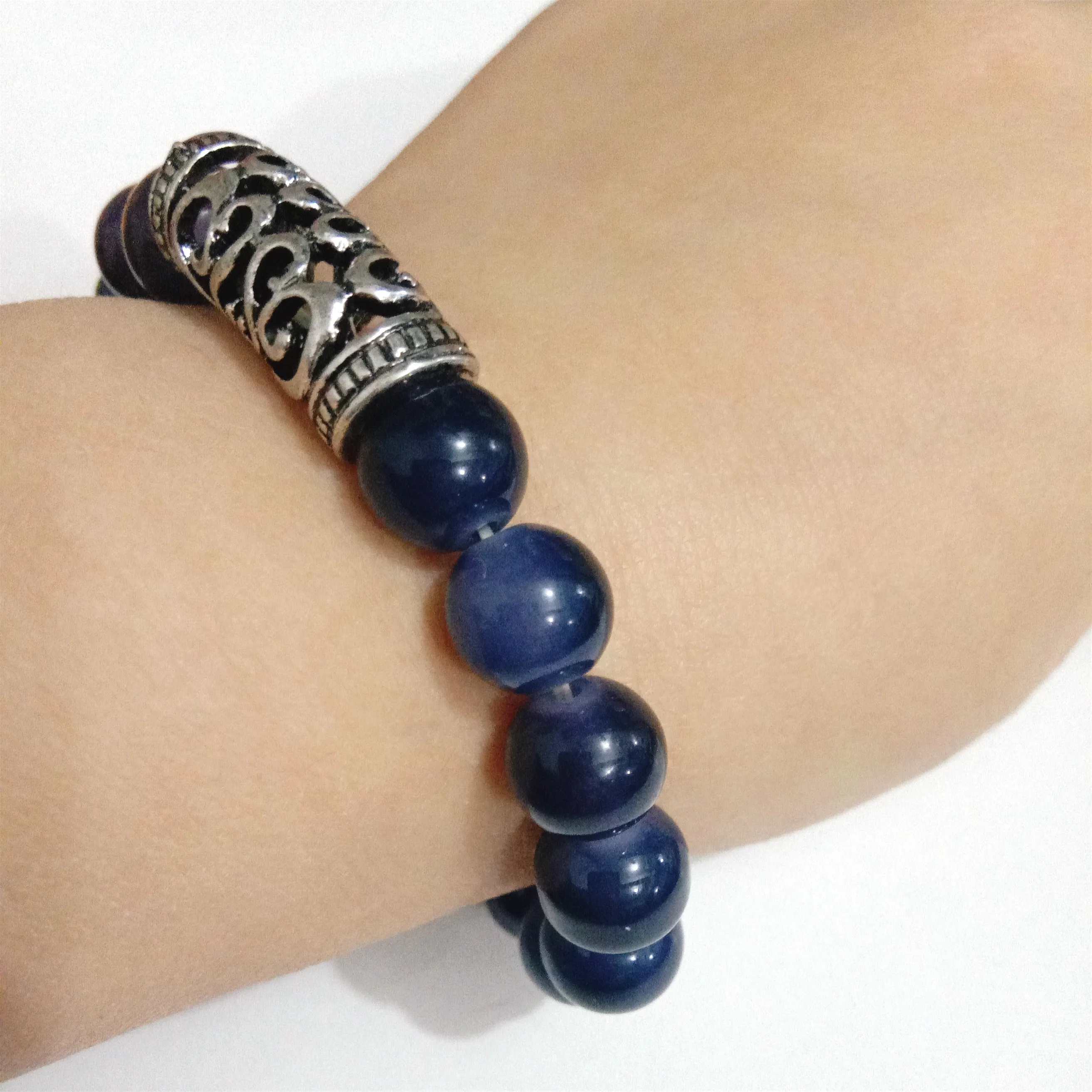 2020 Новые Простые полые серебряные браслеты из сплава женские эластичные ручной