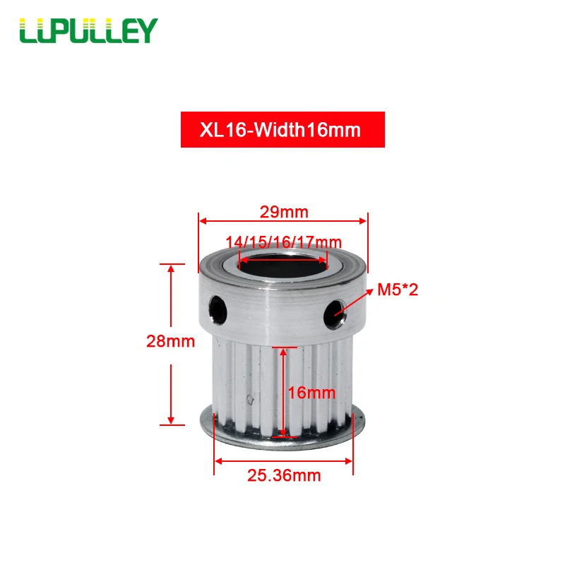 LUPULLEY XL16T 16-зубчатый зубчатый шкив шаг зубьев 5 08 мм Ширина ремня 16 алюминиевое