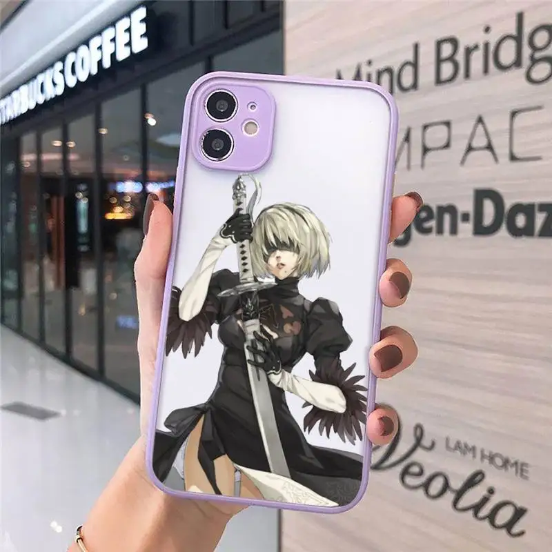 

Anime Nier Automata 2b Phone Cases Matte For iPhone 12 Mini 11 Pro XR XS Max 7 8 Plus X Hard PC Back Cover