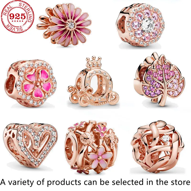 

100% 925 Sterling SILVER charms tree shape Beads Love Heart Charms fit Original Pan Bracelet silver 925 jewelry