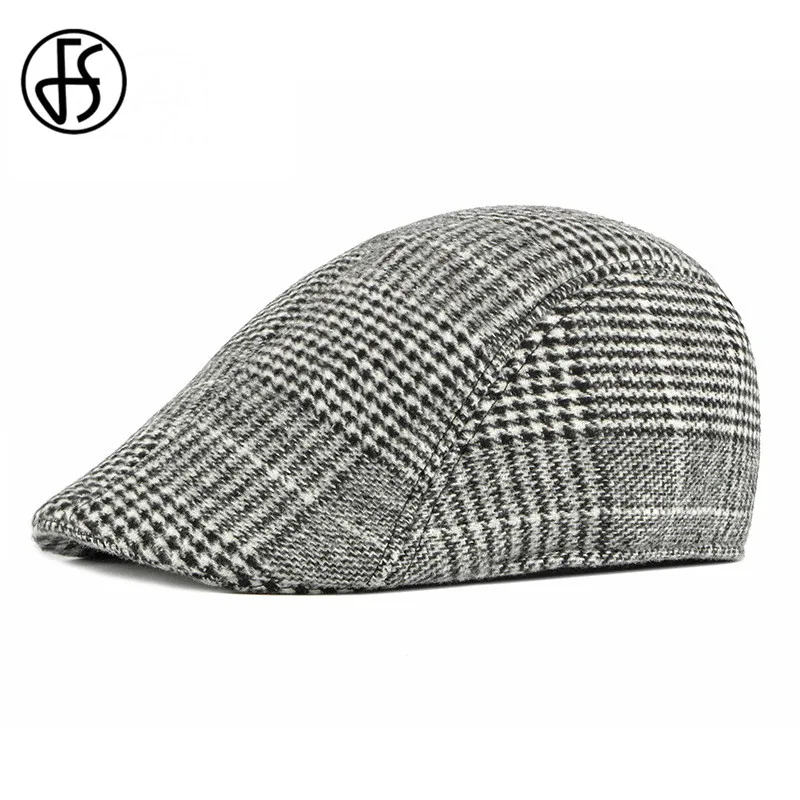 Шерстяной берет FS для мужчин и женщин регулируемые плоские черные береты в