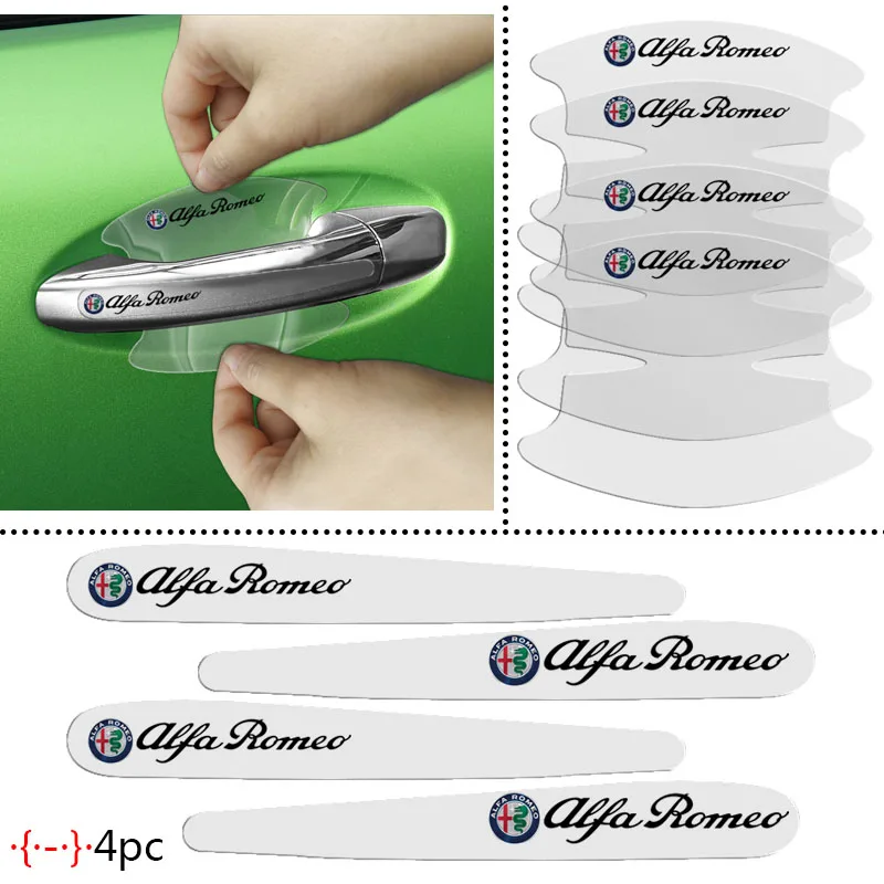 

Auto Stickers Transparent Car Door Handle Decoration Sticker for Alfa Romeo 159 147 156 Giulietta 166 Mito Stelvio Accessories