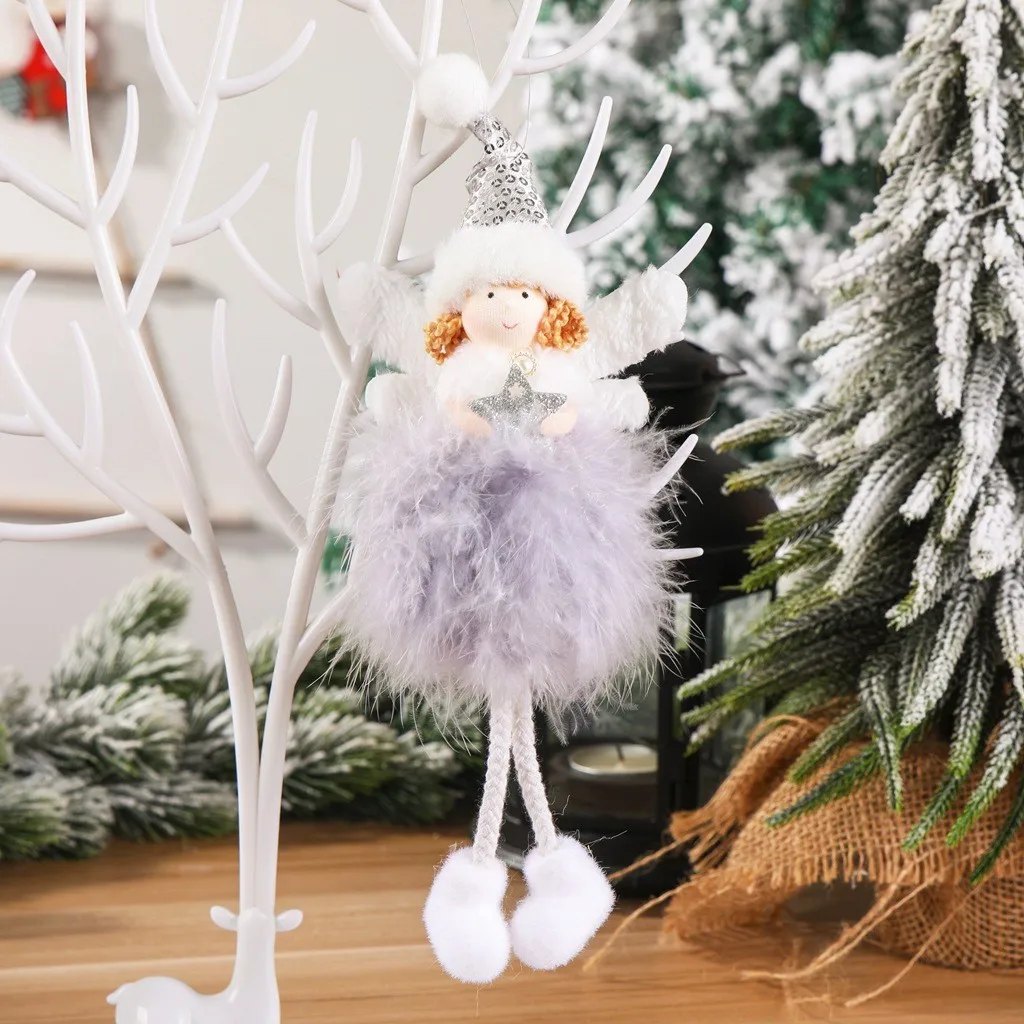 

Christmas Drop Ornament Angel Plush Doll Pendant Xmas Tree Hanging Decoration Party Ornaments Adornos De Navidad Noel Home Decor