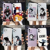 enmu demon slayer anime phone case for iphone 11 12 pro max 13 mini x xs max 6s 7 8 plus xr clear funda capa
