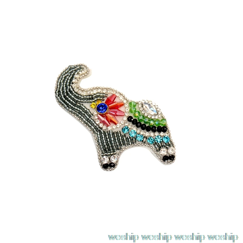 3D блестки ручной работы вышитая бисером Слоновая аппликация для