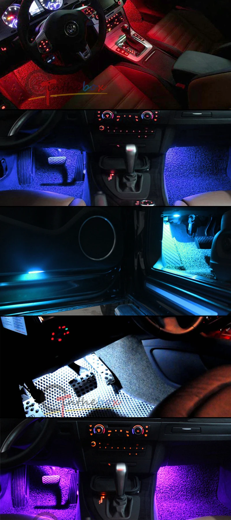 Без ошибок OBC крытый свет 5050-SMD плагин светодиодный панели Footwell Светодиодная лампа 6-SMD для 2008- Audi A4 S4 B8 Интерьер Свет 12 В